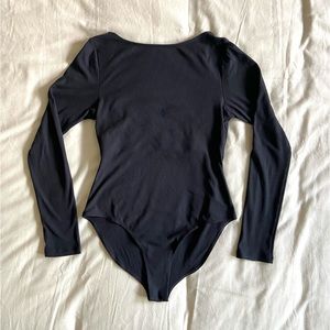 GIRLFRIEND COLLECTIVE Ava Bateau Bodysuit in Black, size L, BRIEF